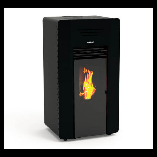 Windy stufa a pellet canalizzata 13,2kw in acciaio nero Lincar
