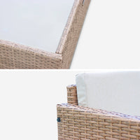 Salotto da giardino in resina intrecciata, 4 posti, marrone naturale