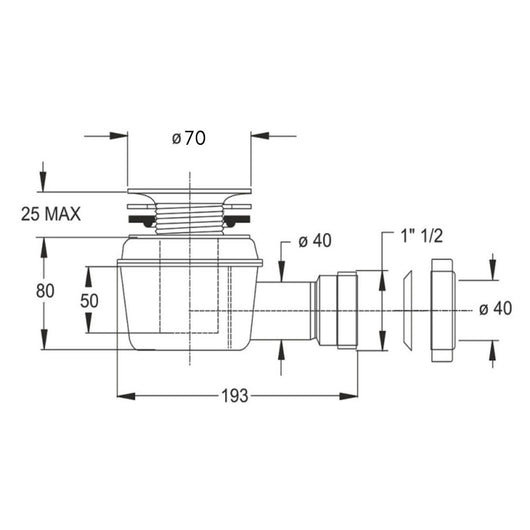 Sifone piatti doccia bonomini splash scarico filettato flangia piletta ottone bianco