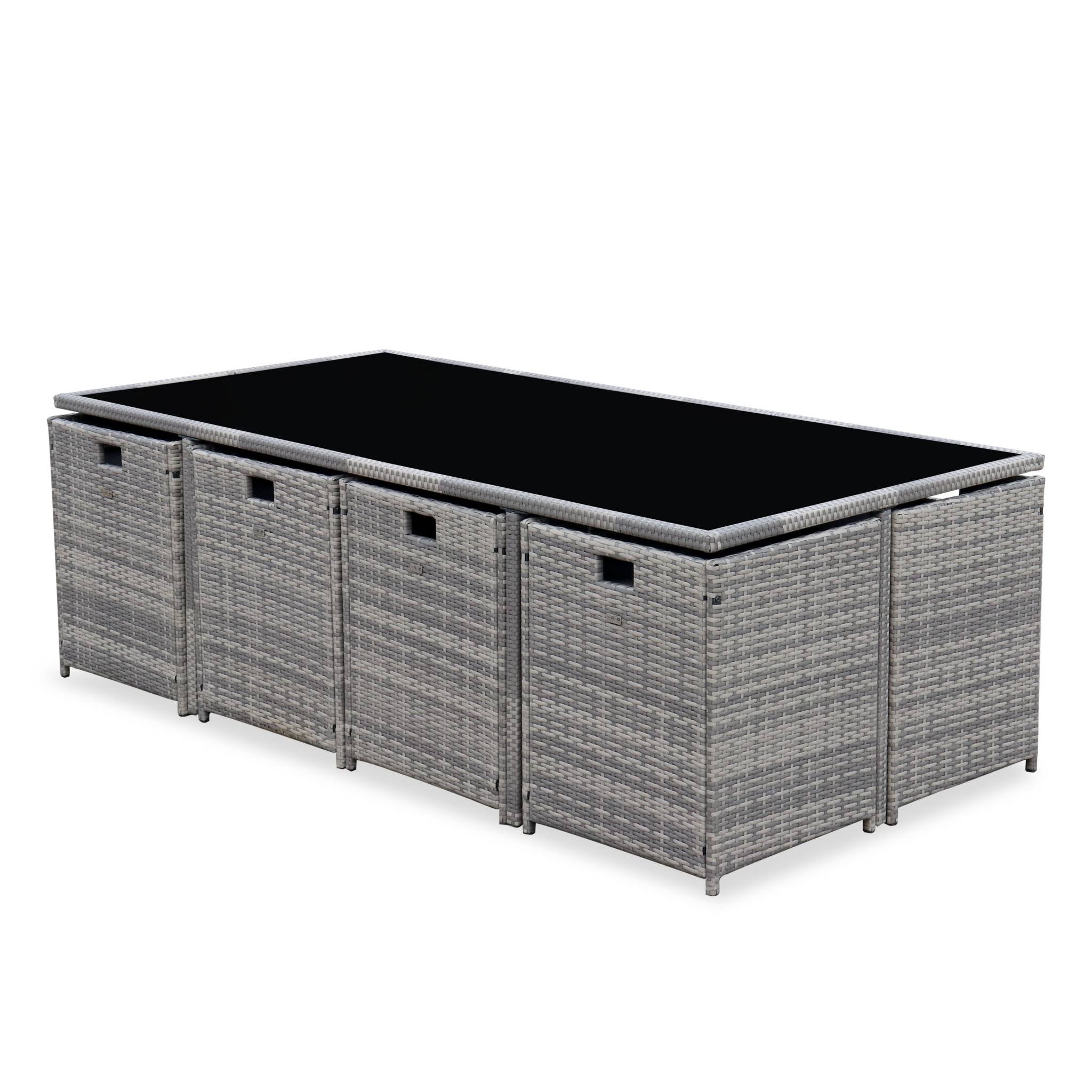 Tavolo da giardino in resina con 12 poltrone + copertura di