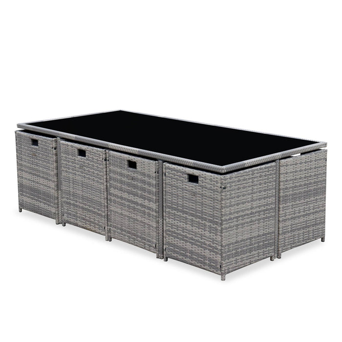 Tavolo da giardino in resina con 12 poltrone + copertura di