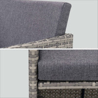 Set tavolo da giardino in resina intrecciata, 6-10 posti, scala di