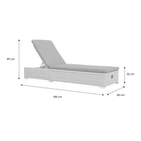 Lettino prendisole in resina intrecciata di poliestere, multi