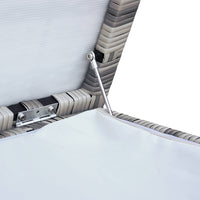 Baule da giardino in resina intrecciata con rotelle e fodera interna,