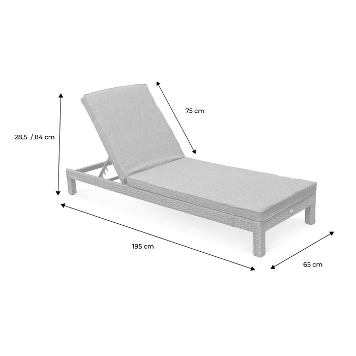 Set di 2 lettini prendisole in resina intrecciata, marrone naturale