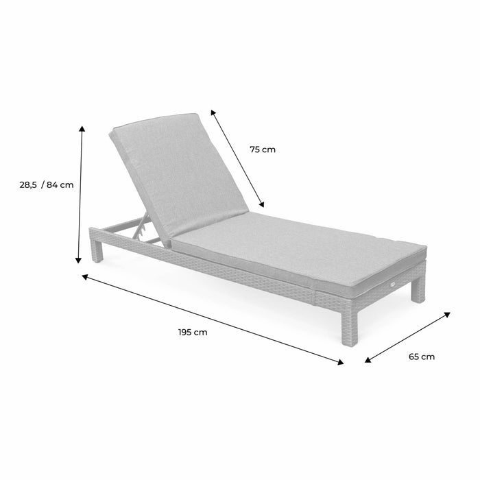 Set di 2 lettini prendisole in resina intrecciata, marrone naturale