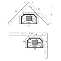 Camino a legna prefabbricato in ghisa con focolare aperto m80tgh riscaldamento