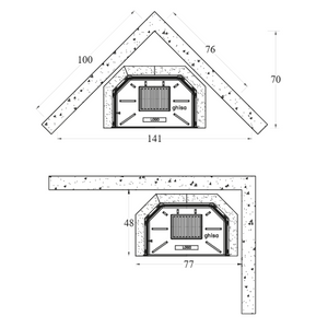 Camino a legna prefabbricato in ghisa con focolare aperto m80tgh riscaldamento