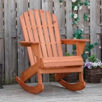 Sedia Adirondack in Legno, Sedia a Dondolo per Giardino ed Esterni Impermeabile, 77x94x97cm Teak