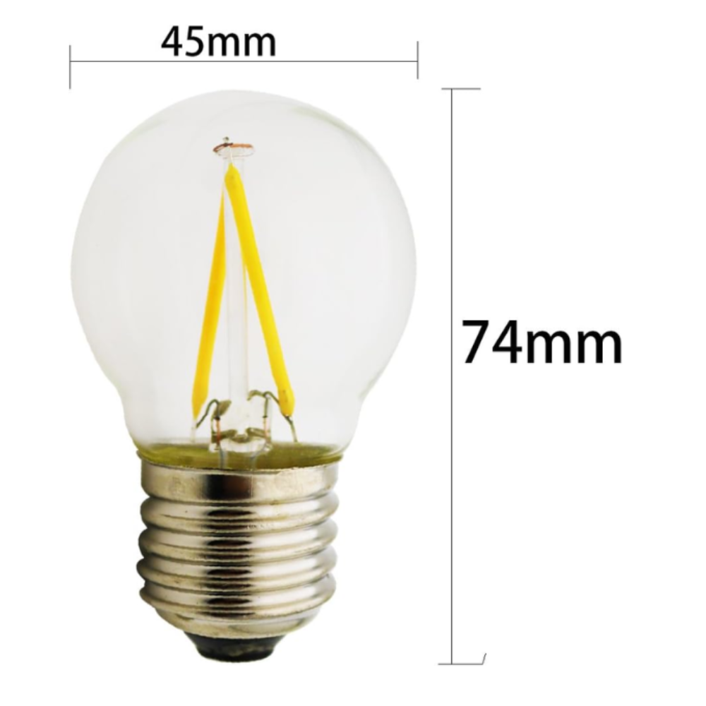 Optonica mini lampadina led attacco e27 g45 a filamento a led luce naturale