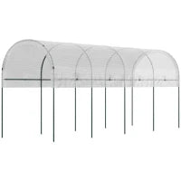 Serra da Giardino, Serra per Pomodori con 5 Archi in Acciaio, Copertura in PE, 4 x 1.20 x 1.70 m, Bianco