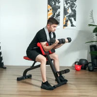 Panca per gli Esercizi Pieghevole, Panca Multifunzione per Allenamento, Cuscino Regolabile su 8 Posizioni, 103 x 65 x 67-98 cm, Nero