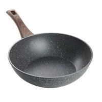 Trade Shop - Wok Padella Rivestimento Antiaderente Antigraffio Per Induzione Manico Legno ø24cm 043082m -