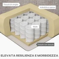 Divano Angolare Modulare con Chaise Longue, Pouf Contenitore e Rivestimento in Ciniglia, Grigio