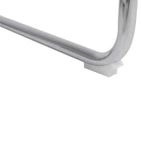 Set di 2 sedie da pranzo in rattan, schienale in rete senza braccioli, gambe in metallo cromato, Nero