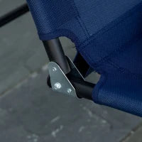 Dondolo da Giardino 3 Posti con Tettuccio Regolabile, Tessuto Oxford e Acciaio, Blu Scuro