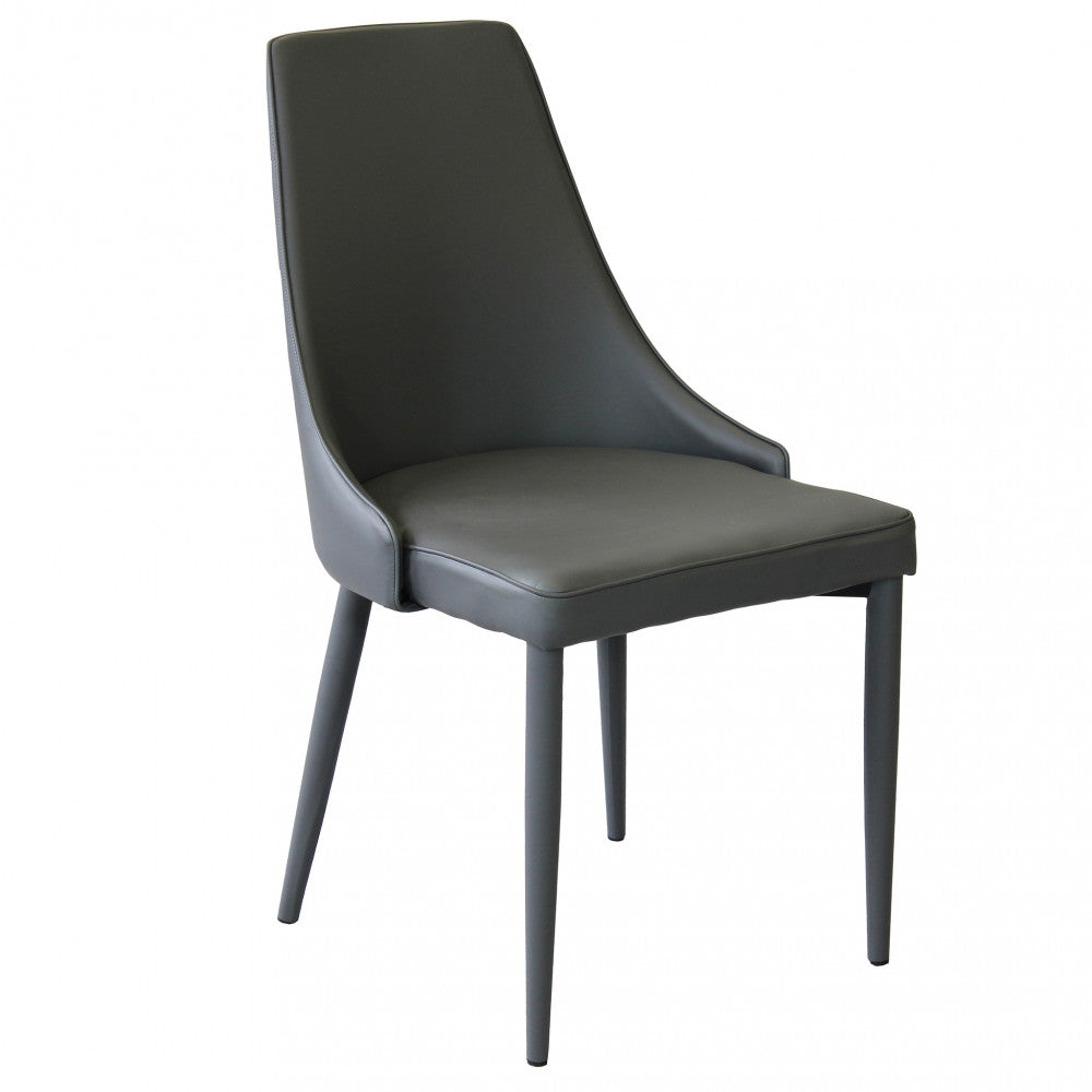 SEDIA ECOPELLE GRIGIO SCURO CAMILLE