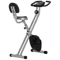 Cyclette Pieghevole da Fitness in Acciaio, Cyclette Magnetica Pieghevole da Casa con Altezza Regolabile, Resistenza Magnetica a 8 Livelli, Schermo LCD, 43x97x109cm, Grigio