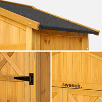 Casetta da giardino in legno d'abete e 6 vani portaoggetti, 105cm,