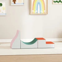 Set 3 Costruzioni Morbide per Bambini, in Similpelle e Spugna, Grigio Chiaro