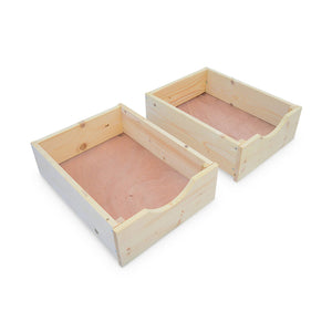 Tavolo da coltivazione con 2 cassetti, marrone naturale