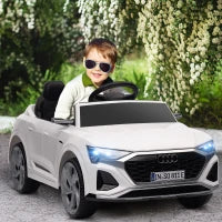 Auto elettrica per bambini, 12V Audi Q8, 3-5 km/h, Telecomando, Fari, Musica, Bianco