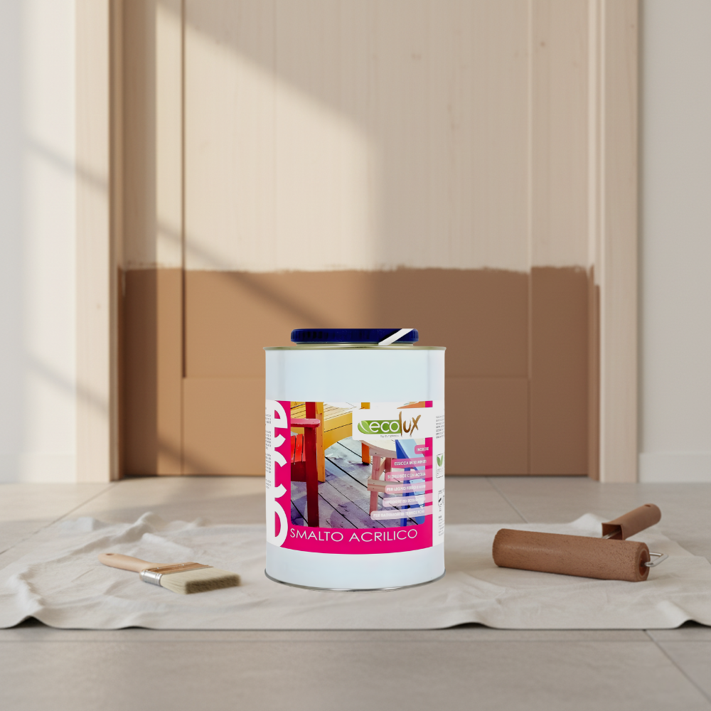 Ecolux smalto satinato acrilico ecologico per legno e metallo *** formato 2.5 lt, colore- cammello, confezione 1