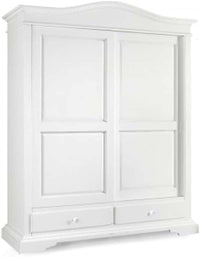 Armadio appendiabiti con bastone e 2 ante arte povera in legno massello e mdf con rifinitura in noce 107x55x197 H