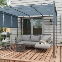 Set da Giardino in Rattan PE Stile Boho, Divano 2 Posti con Chaise Longue e Tavolino, Grigio Chiaro