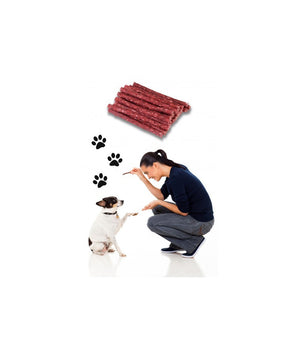 X 10 Bastoncini Stick Di Carne Essiccata Cani Deliziosi Snacks Premio Animali         