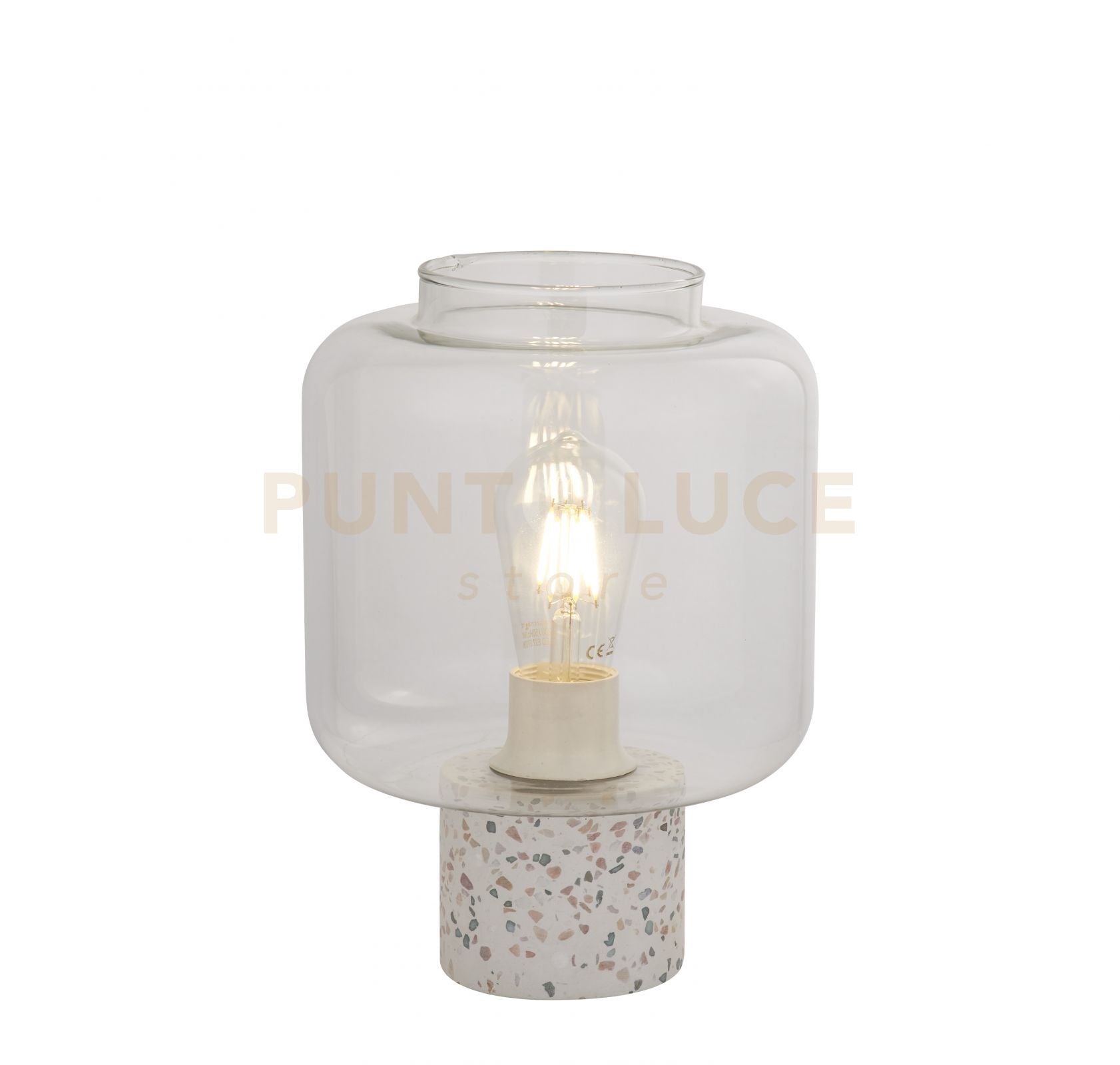 x Lampada da tavolo Vessel - Base in terrazzo con paralume in vetro