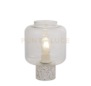 x Lampada da tavolo Vessel - Base in terrazzo con paralume in vetro
