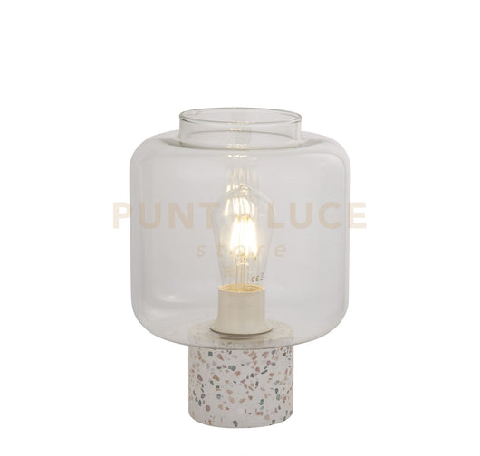 x Lampada da tavolo Vessel - Base in terrazzo con paralume in vetro