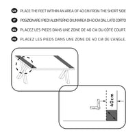 Set di 2 piedi per tavolo - X-shaped - bianco