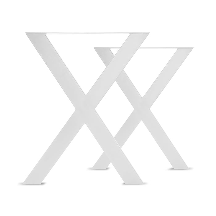 Set di 2 piedi per tavolo - X-shaped - bianco