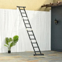 DURHAND Scala in Alluminio 5 in 1 Nera per Interni ed Esterni, Carico Massimo 150kg, 370x61x11 cm