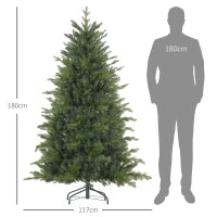 Albero di Natale Artificiale da 180 cm con 1821 Rami e Base in Metallo, Verde