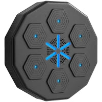 Macchina da Boxe Musicale a Parete, con Connessione Bluetooth e Luci Blu, 40x40 cm, Nero