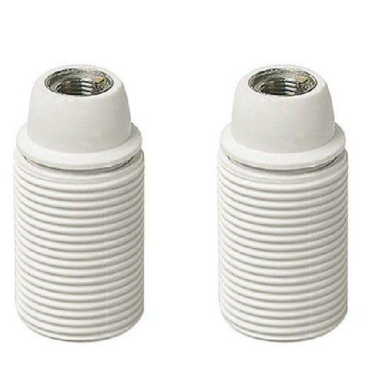 Portalampada camicia filettata attacco e14 plastica ip20 blister 2 pezzi *** colore bianco, confezione 1