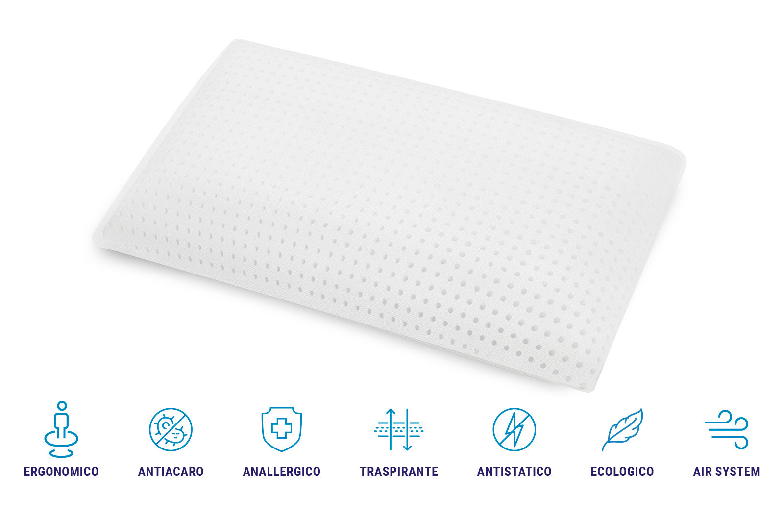 Coppia Cuscini in 100% Memory Foam- Altezza 15 cm – Traspirante Anallergico indeformabile