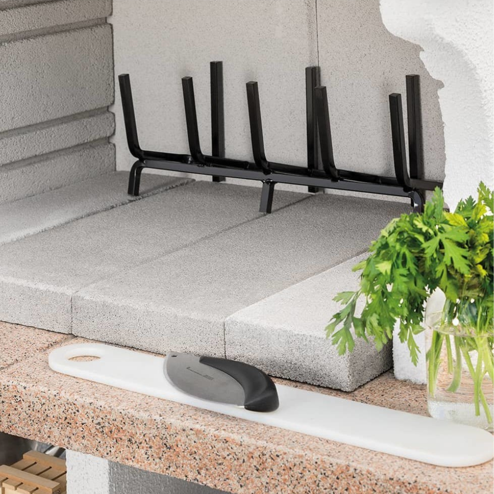 Barbecue in cemento pianosa rosso piano effetto granito maxi griglia refrattario