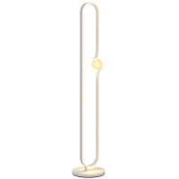 Lampada da Terra a LED a forma di Nota Musicale con Luminosità Regolabile e Pedale, 28x28x145 cm, Bianco