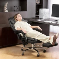 Sedia da ufficio massaggiante e riscaldante con altezza regolabile e schienale inclinabile, 67x72x111-119cm, nero