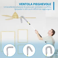 Kit per Pulizia della Casa con Asta, Spolverino per Ragnatele, Spolverino in Microfibra e Spolverino per Ventilatore