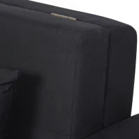 Divano Letto 2 Posti con Spazio Portaoggetti per Soggiorno e Camera, in Policotone e Gommapiuma, Grigio