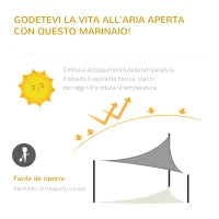 Tenda da Sole Triangolare Anti-UV e Traspirante con Ganci a D, in HDPE, 5x5x5 m, Bianca e Blu