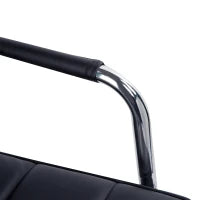 Sedia da Ufficio Ergonomica in pelle PU Nero, Sedia da Studio con 5 Ruote Girevoli, Imbottitura e Altezza Regolabile, 52.5x54x84-99cm