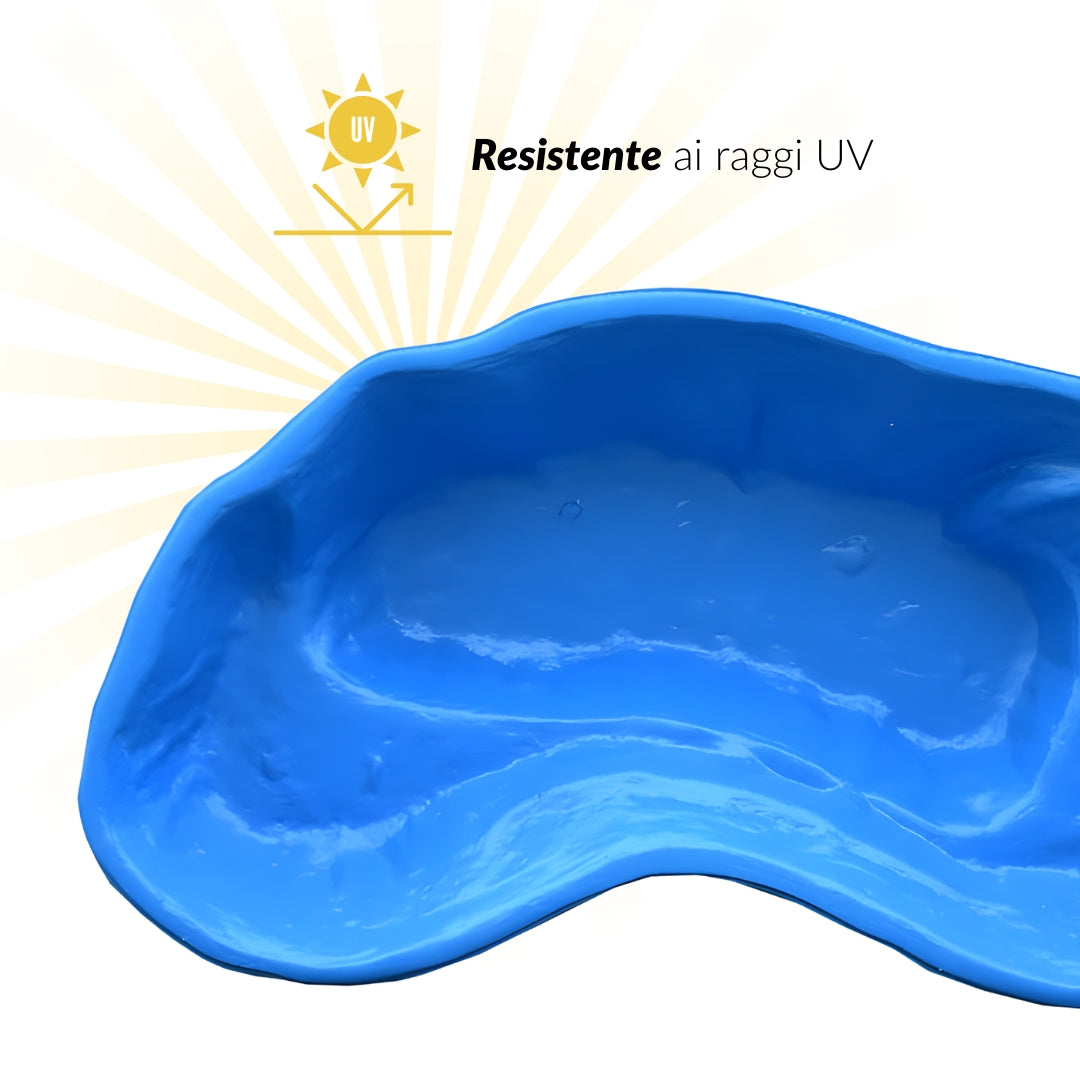 Laghetto da giardino nemi azzurro litri 270 da 180x100xh36