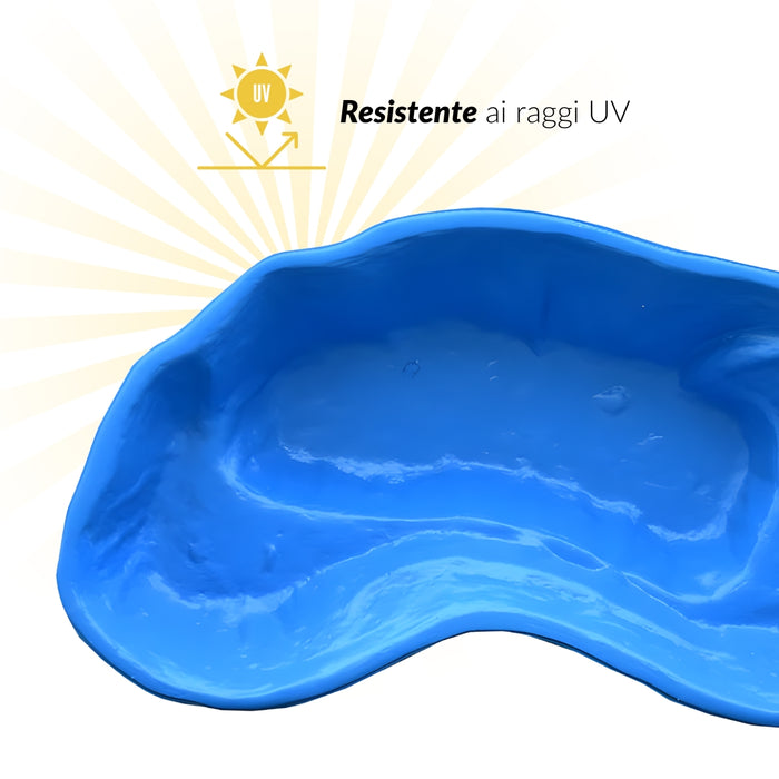 Laghetto da giardino nemi azzurro litri 270 da 180x100xh36
