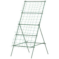 Supporto per Pomodori a forma di A a Livelli Regolabili con Rete, in Acciaio, PE e PP, 101x133x227 cm, Verde